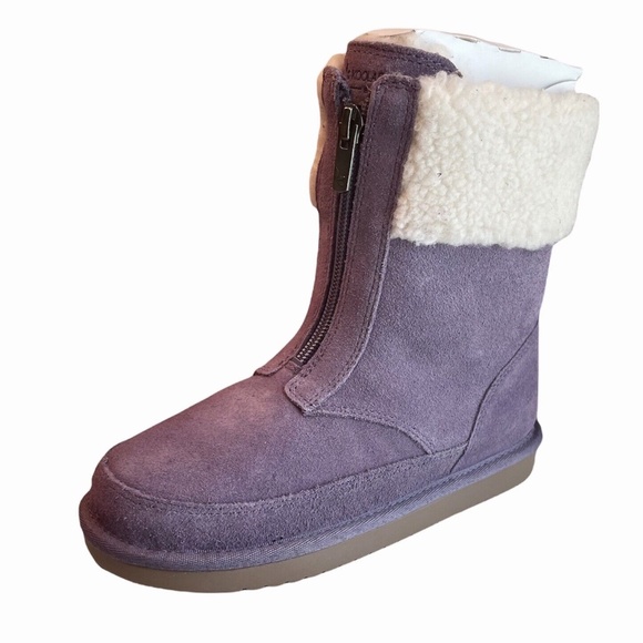Koolaburra by UGG Girls Size 3 Lytta Purple Suede Front Zip Boots Youth - Picture 7 of 8